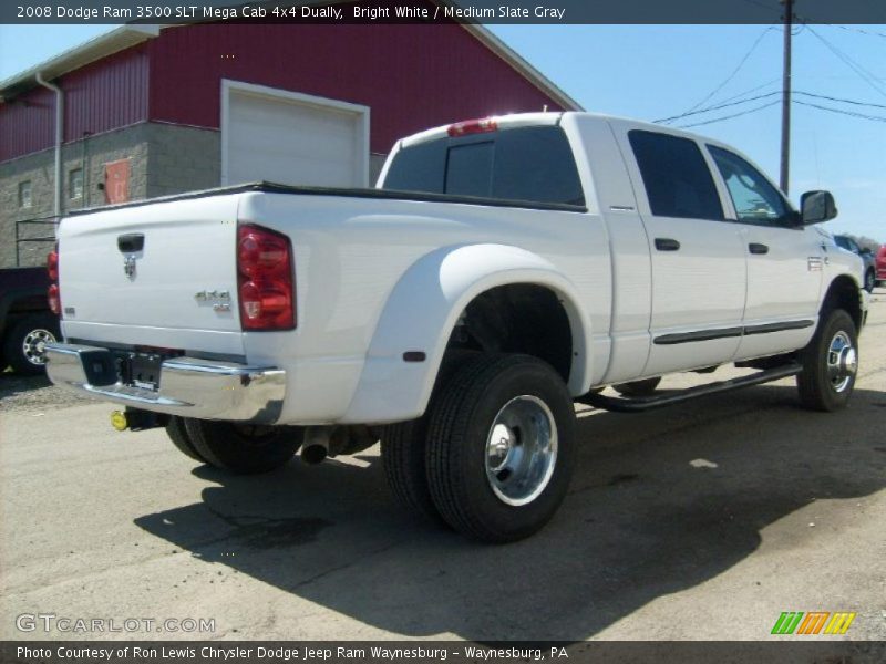 Bright White / Medium Slate Gray 2008 Dodge Ram 3500 SLT Mega Cab 4x4 Dually