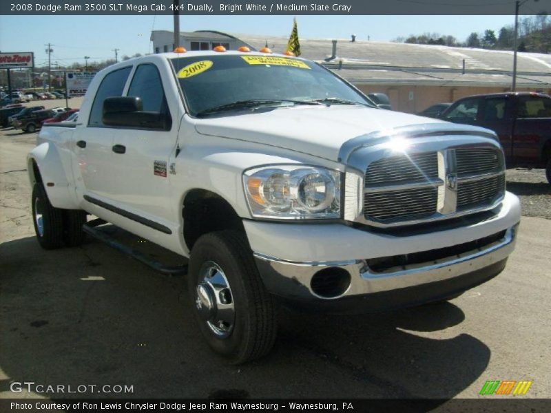 Bright White / Medium Slate Gray 2008 Dodge Ram 3500 SLT Mega Cab 4x4 Dually
