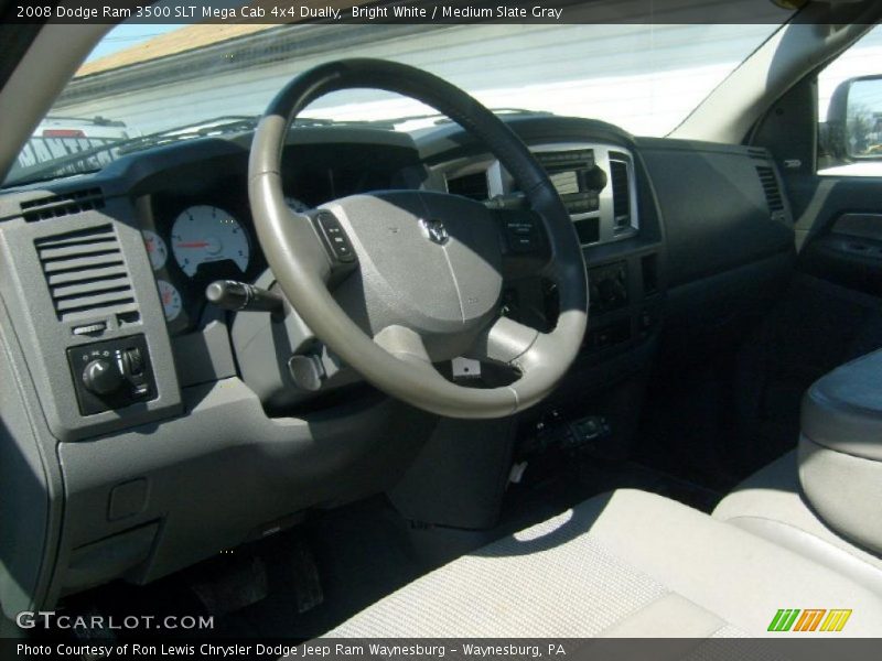 Bright White / Medium Slate Gray 2008 Dodge Ram 3500 SLT Mega Cab 4x4 Dually