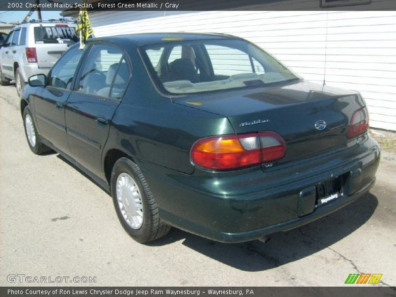 Forest Green Metallic / Gray 2002 Chevrolet Malibu Sedan