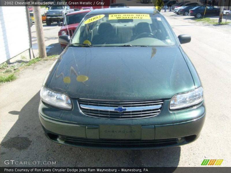 Forest Green Metallic / Gray 2002 Chevrolet Malibu Sedan