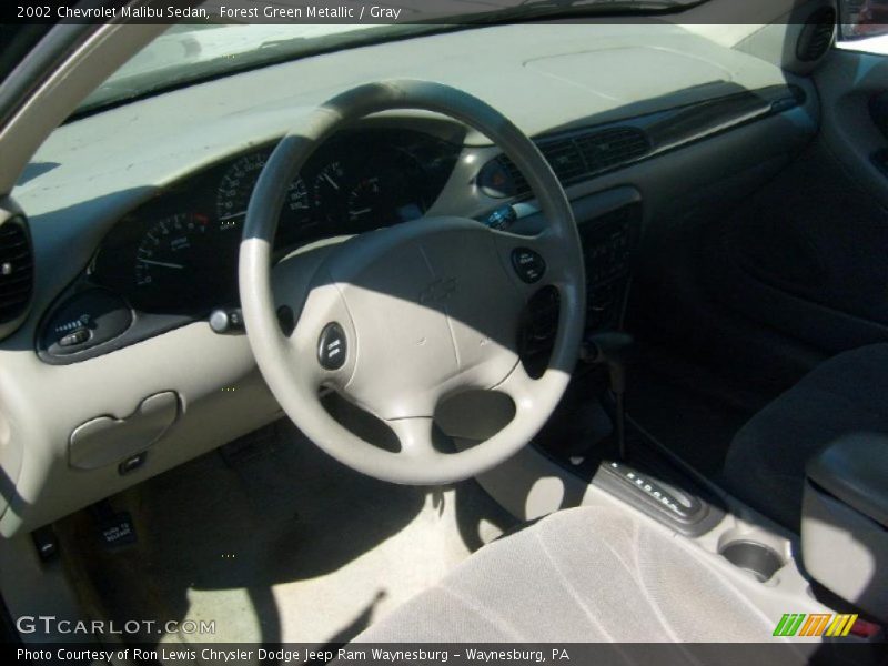 Forest Green Metallic / Gray 2002 Chevrolet Malibu Sedan