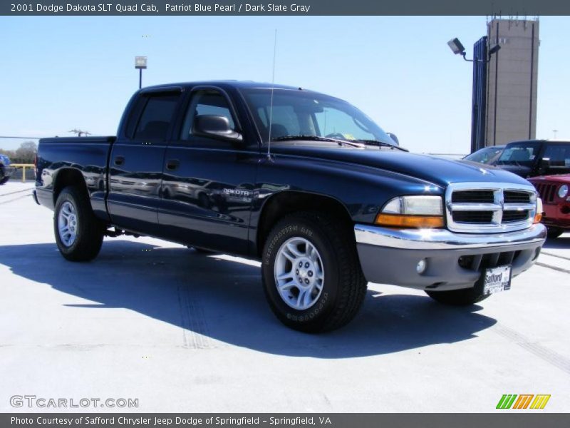 Patriot Blue Pearl / Dark Slate Gray 2001 Dodge Dakota SLT Quad Cab