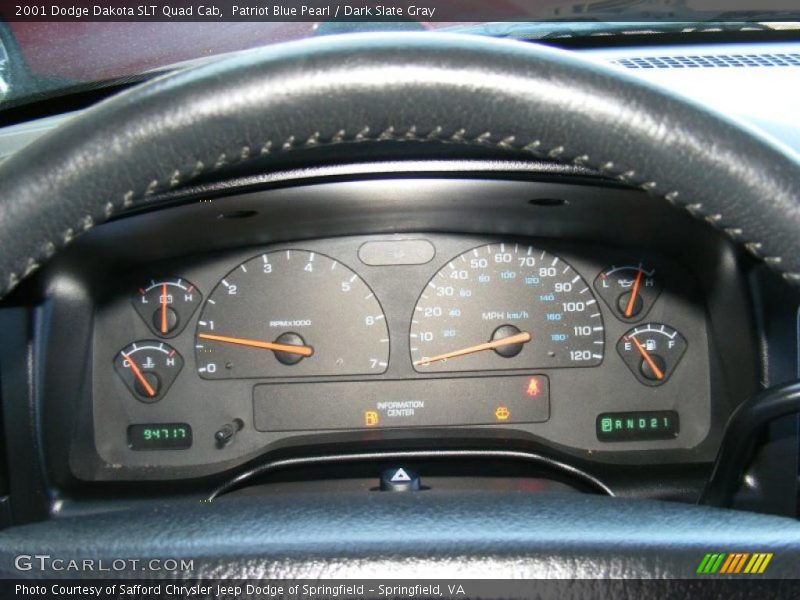 Patriot Blue Pearl / Dark Slate Gray 2001 Dodge Dakota SLT Quad Cab