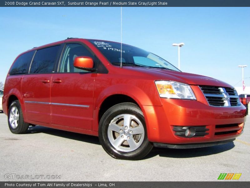 Sunburst Orange Pearl / Medium Slate Gray/Light Shale 2008 Dodge Grand Caravan SXT