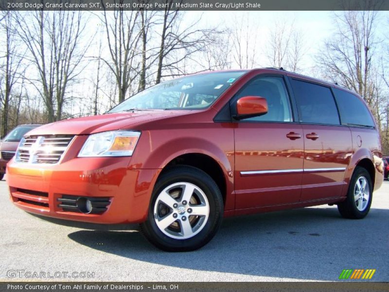 Sunburst Orange Pearl / Medium Slate Gray/Light Shale 2008 Dodge Grand Caravan SXT
