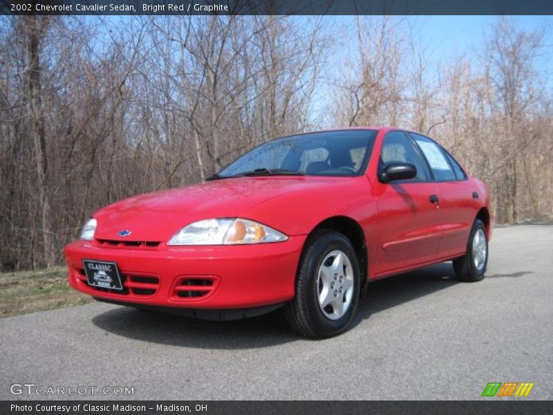 Bright Red / Graphite 2002 Chevrolet Cavalier Sedan