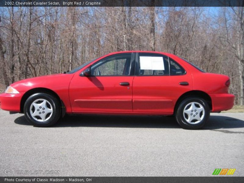 Bright Red / Graphite 2002 Chevrolet Cavalier Sedan