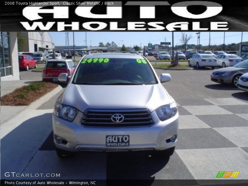 Classic Silver Metallic / Black 2008 Toyota Highlander Sport