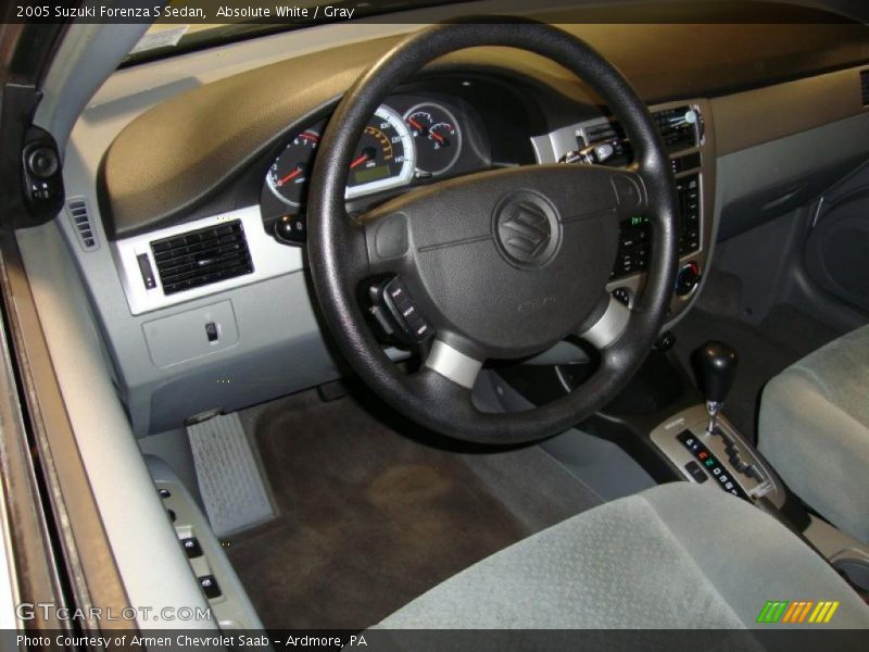 Absolute White / Gray 2005 Suzuki Forenza S Sedan
