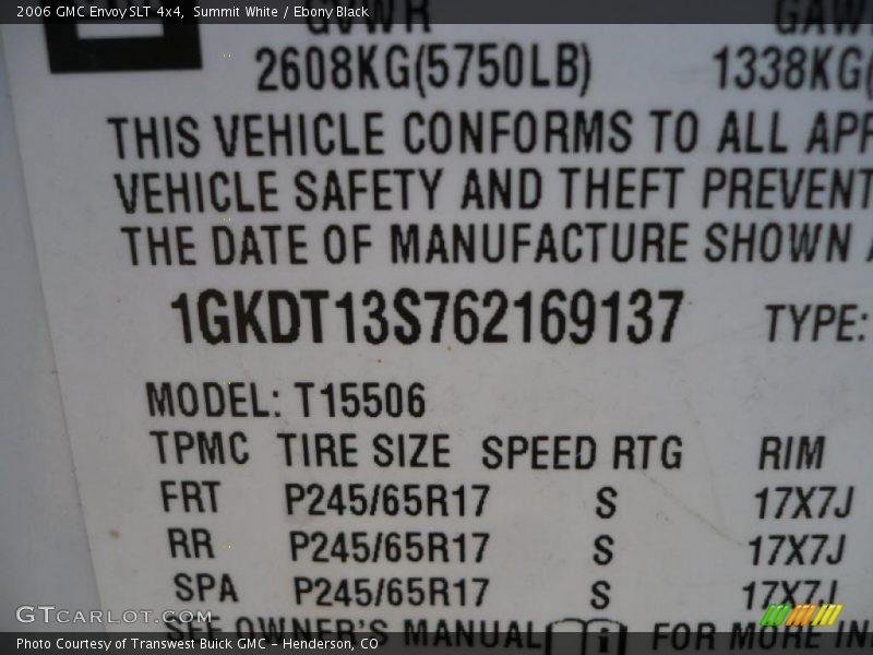 Summit White / Ebony Black 2006 GMC Envoy SLT 4x4