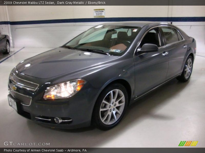 Dark Gray Metallic / Ebony/Brick 2009 Chevrolet Malibu LTZ Sedan
