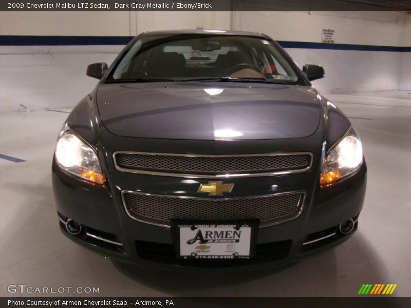Dark Gray Metallic / Ebony/Brick 2009 Chevrolet Malibu LTZ Sedan