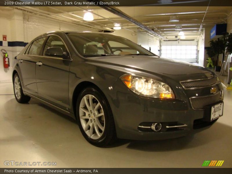 Dark Gray Metallic / Ebony/Brick 2009 Chevrolet Malibu LTZ Sedan