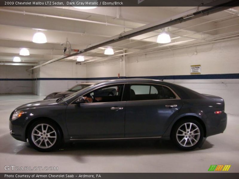Dark Gray Metallic / Ebony/Brick 2009 Chevrolet Malibu LTZ Sedan