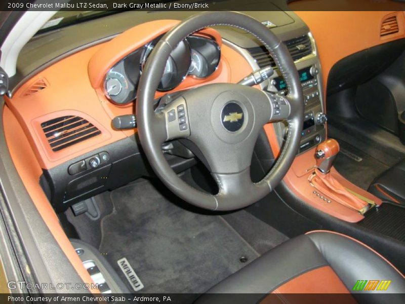 Dark Gray Metallic / Ebony/Brick 2009 Chevrolet Malibu LTZ Sedan