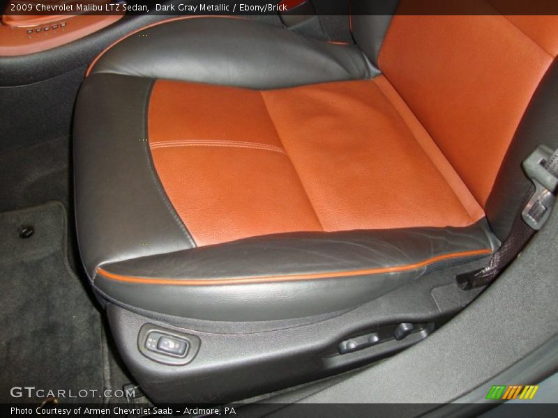 Dark Gray Metallic / Ebony/Brick 2009 Chevrolet Malibu LTZ Sedan