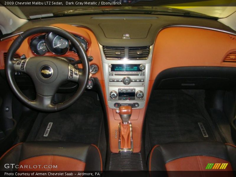 Dark Gray Metallic / Ebony/Brick 2009 Chevrolet Malibu LTZ Sedan