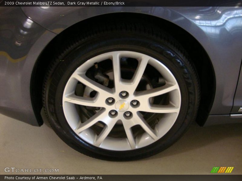Dark Gray Metallic / Ebony/Brick 2009 Chevrolet Malibu LTZ Sedan