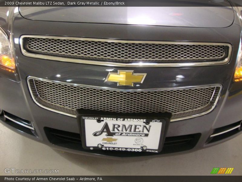 Dark Gray Metallic / Ebony/Brick 2009 Chevrolet Malibu LTZ Sedan