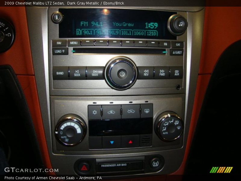 Dark Gray Metallic / Ebony/Brick 2009 Chevrolet Malibu LTZ Sedan