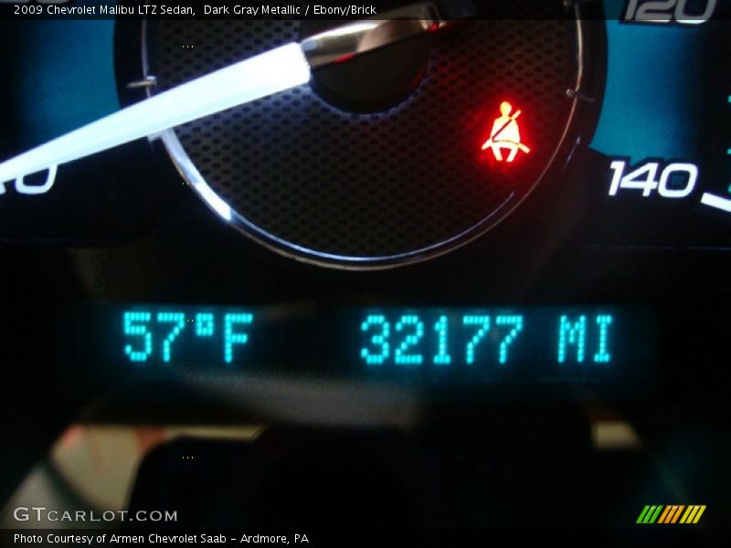 Dark Gray Metallic / Ebony/Brick 2009 Chevrolet Malibu LTZ Sedan