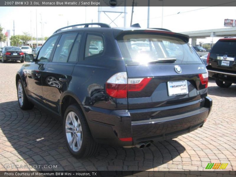 Monaco Blue Metallic / Sand Beige 2007 BMW X3 3.0si