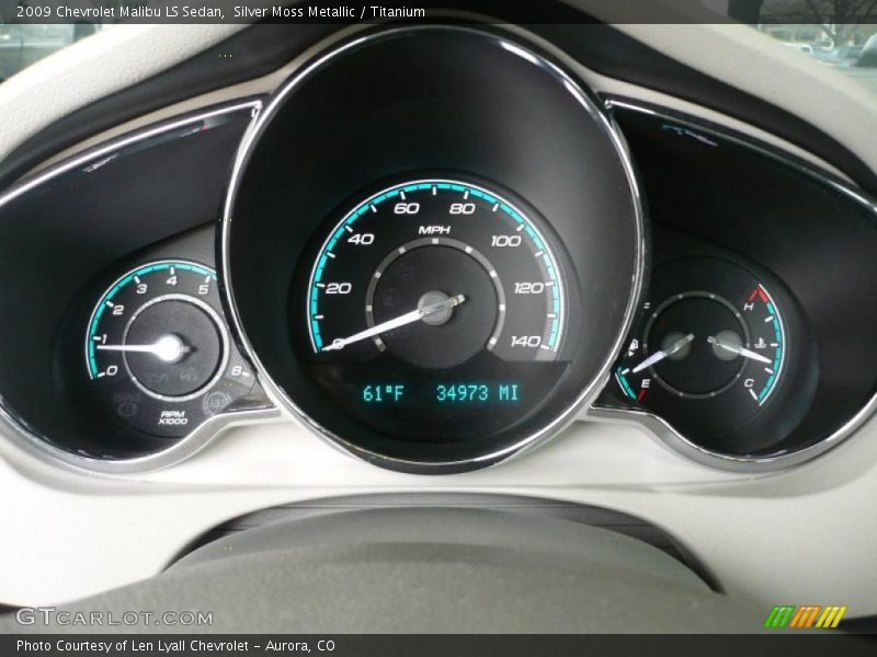 Silver Moss Metallic / Titanium 2009 Chevrolet Malibu LS Sedan