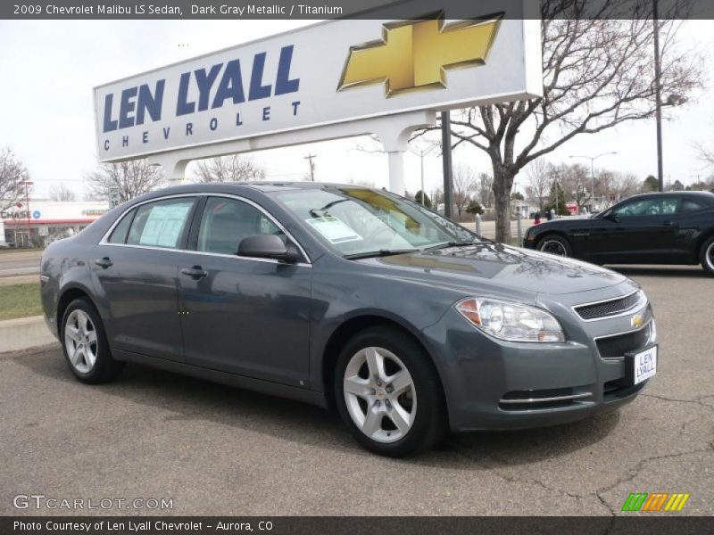 Dark Gray Metallic / Titanium 2009 Chevrolet Malibu LS Sedan