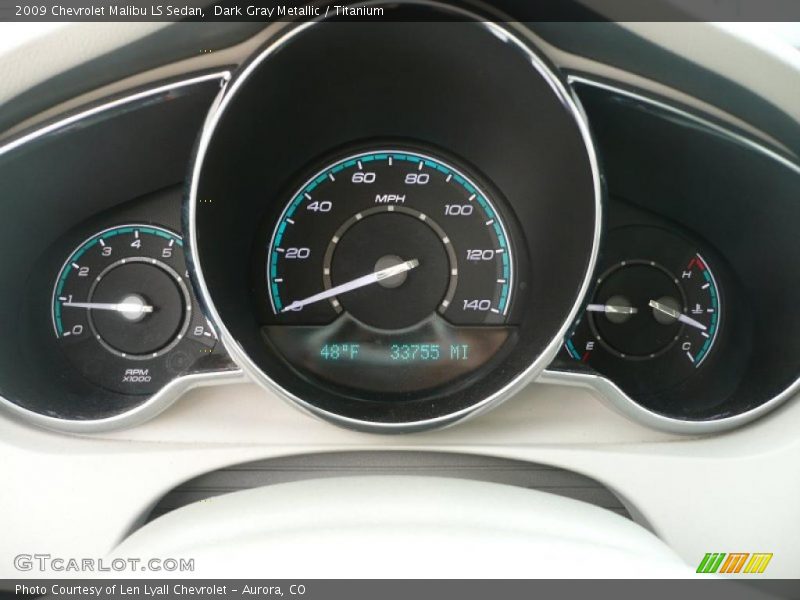 Dark Gray Metallic / Titanium 2009 Chevrolet Malibu LS Sedan