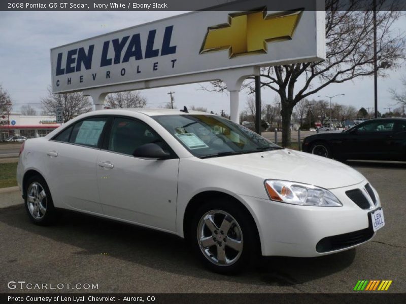 Ivory White / Ebony Black 2008 Pontiac G6 GT Sedan