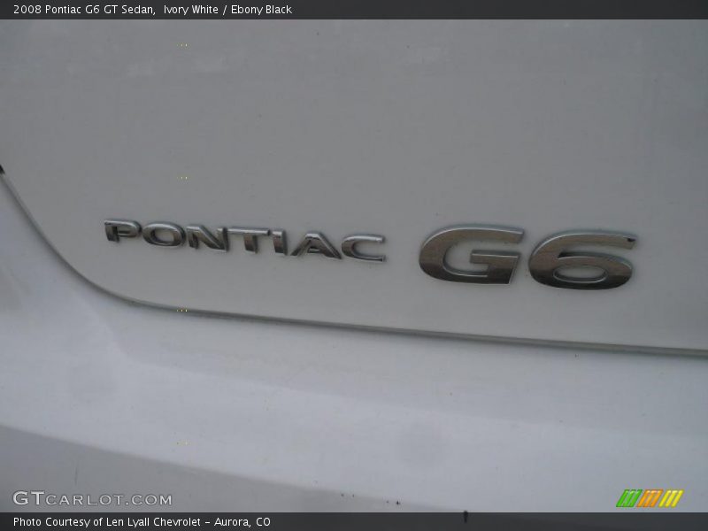 Ivory White / Ebony Black 2008 Pontiac G6 GT Sedan