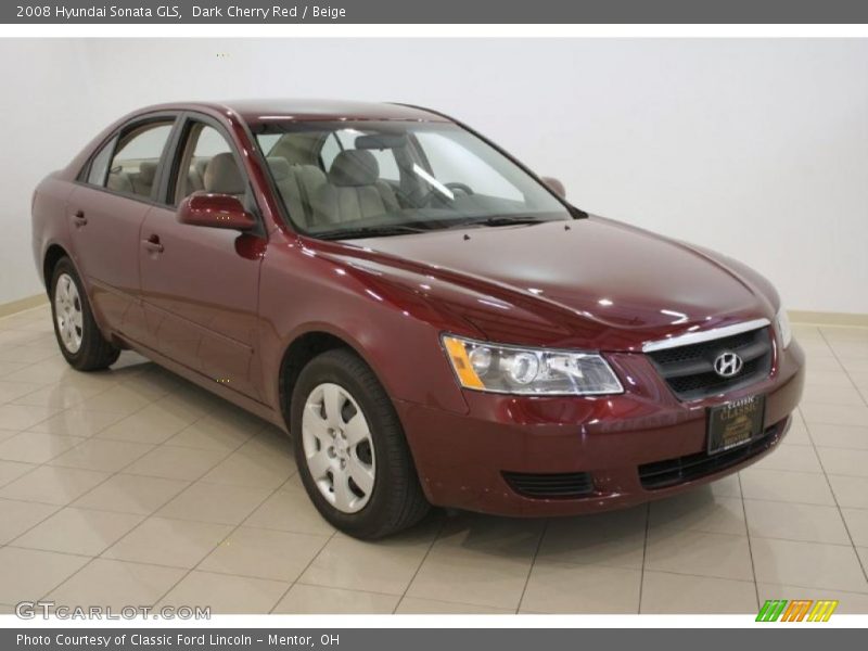 Dark Cherry Red / Beige 2008 Hyundai Sonata GLS