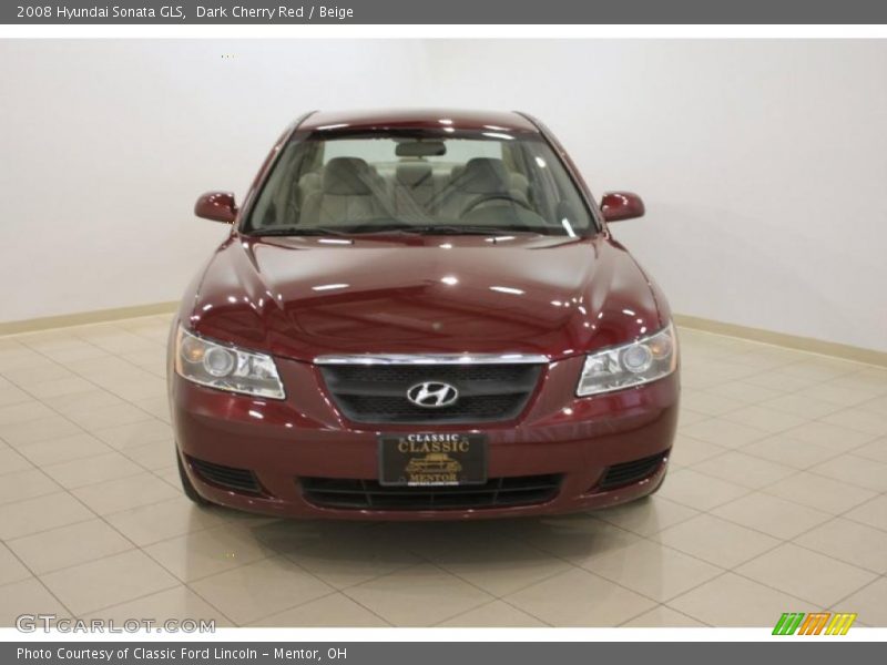 Dark Cherry Red / Beige 2008 Hyundai Sonata GLS