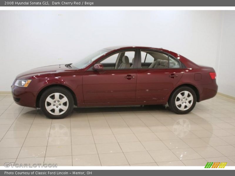 Dark Cherry Red / Beige 2008 Hyundai Sonata GLS