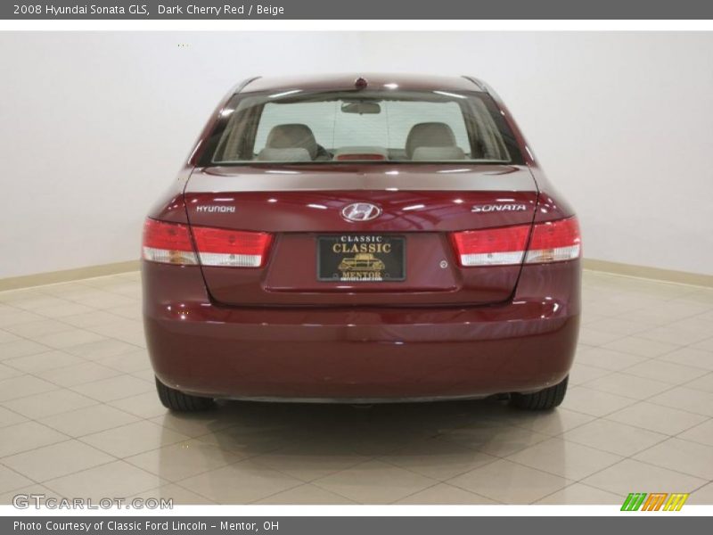 Dark Cherry Red / Beige 2008 Hyundai Sonata GLS