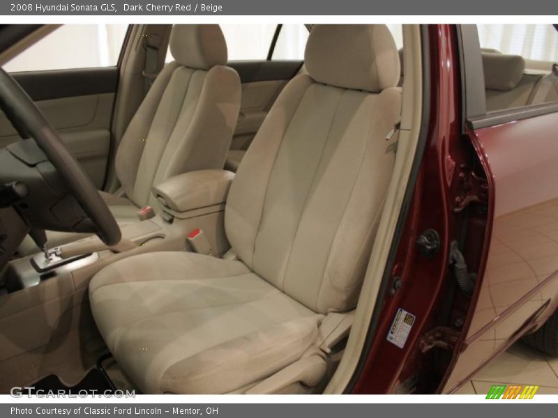 Dark Cherry Red / Beige 2008 Hyundai Sonata GLS