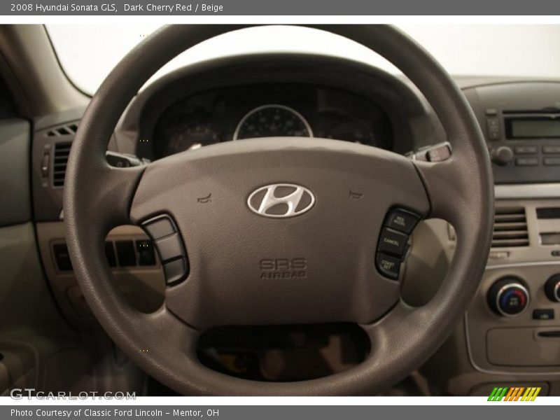 Dark Cherry Red / Beige 2008 Hyundai Sonata GLS