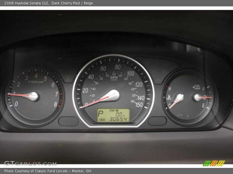 Dark Cherry Red / Beige 2008 Hyundai Sonata GLS