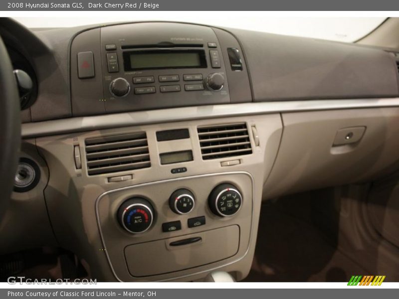 Dark Cherry Red / Beige 2008 Hyundai Sonata GLS