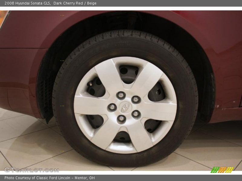 Dark Cherry Red / Beige 2008 Hyundai Sonata GLS
