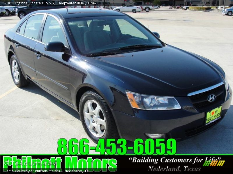 Deepwater Blue / Gray 2006 Hyundai Sonata GLS V6