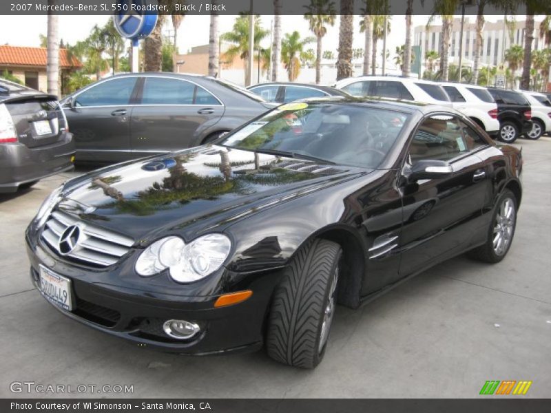 Black / Black 2007 Mercedes-Benz SL 550 Roadster