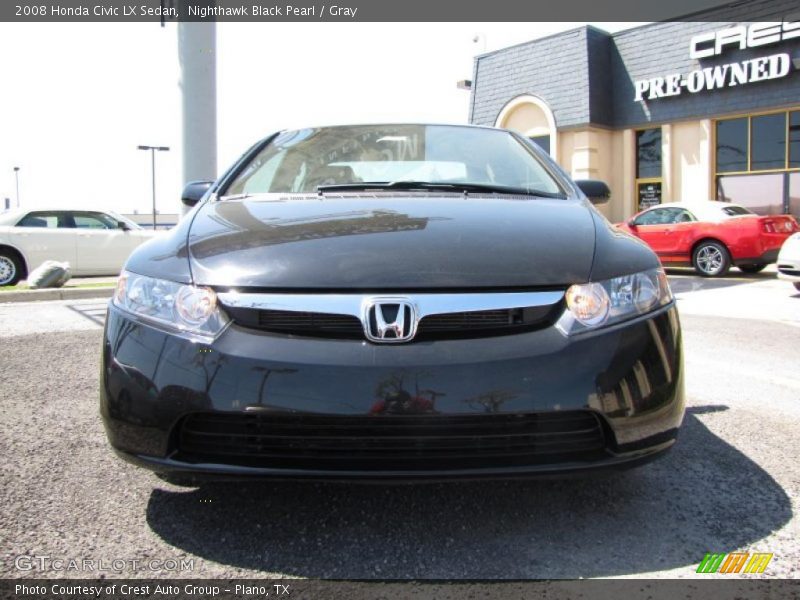 Nighthawk Black Pearl / Gray 2008 Honda Civic LX Sedan
