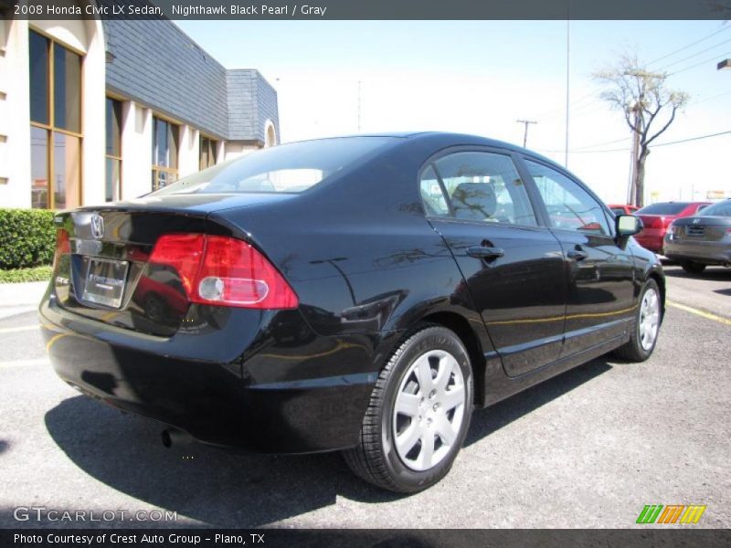 Nighthawk Black Pearl / Gray 2008 Honda Civic LX Sedan