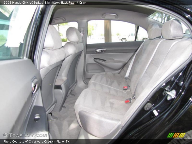 Nighthawk Black Pearl / Gray 2008 Honda Civic LX Sedan
