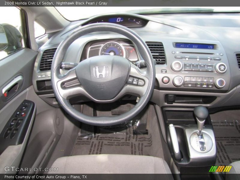 Nighthawk Black Pearl / Gray 2008 Honda Civic LX Sedan