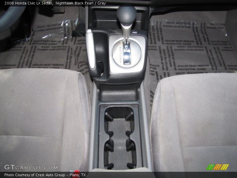 Nighthawk Black Pearl / Gray 2008 Honda Civic LX Sedan