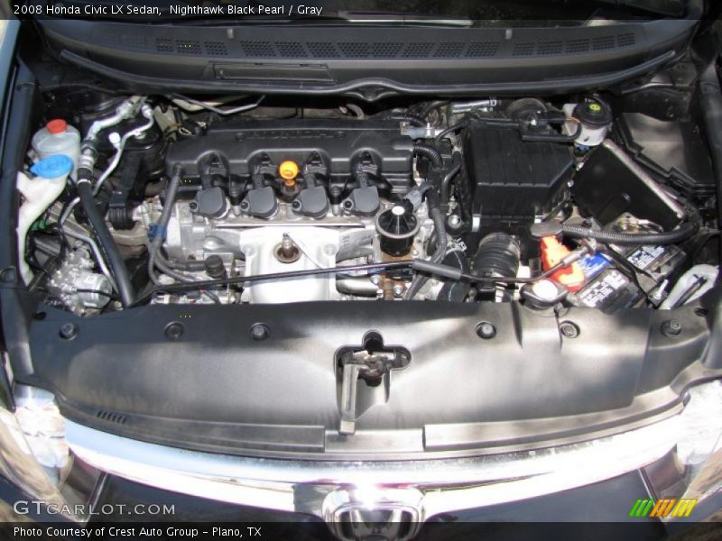 Nighthawk Black Pearl / Gray 2008 Honda Civic LX Sedan