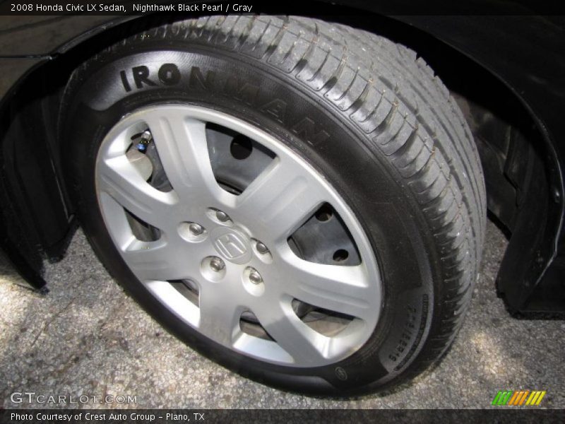 Nighthawk Black Pearl / Gray 2008 Honda Civic LX Sedan